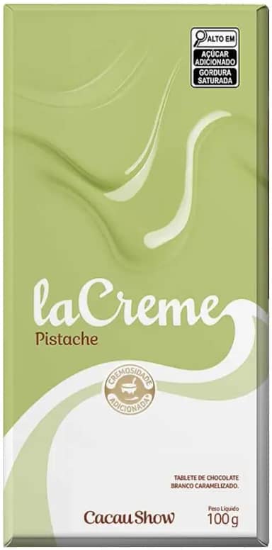 Tablete LaCreme Choco Branco com Pistache 100g Cacau Show