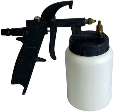 Pistola para Pintura Ar Direto, 500ml, Aço e PP, Branco e Preto, Bico 1.1mm, Alimentação por Sucção, 18.5cm