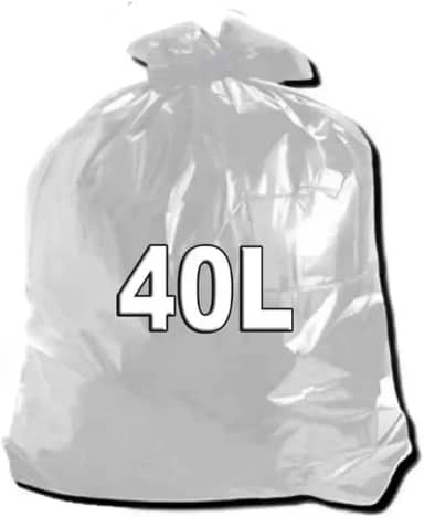Sacos De Lixo Transparente 40l Reforçado 5 Micra 100 Unid