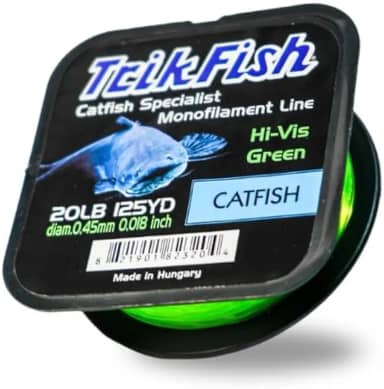 Trik Fish Linha de pesca de monofilamento especialista em peixe-gato – Hi-Vis Green – Linha de peixe-gato premium para pesca em água doce, linha de pesca mono forte e resistente à abrasão – Teste de 9