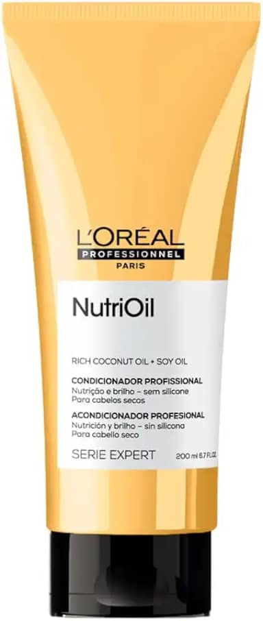 L'Oréal Professionnel Condicionador NutriOil para nutrição e brilho, enriquecido com óleo de coco, com textura leve e para todos os tipos de cabelo, 200ml