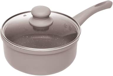 LYOR - Panela de Indução 16cm Taupe Alumínio com Revestimento Cerâmico e Tampa de Vidro