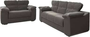 Conjunto de Sofá 2 e 3 Lugares Suede Cinza Londres Mamflex