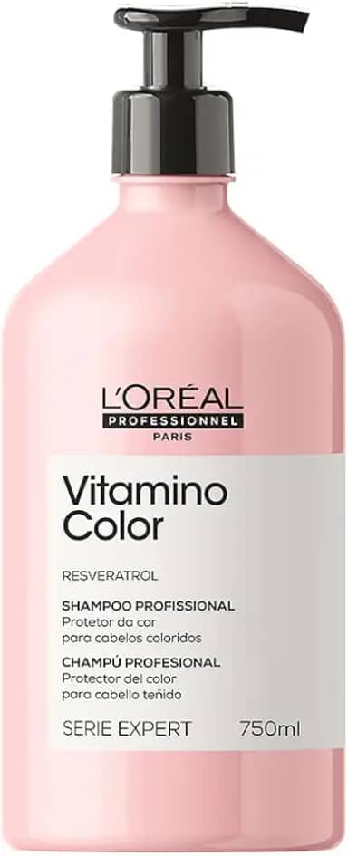 L'Oréal Professionnel Shampoo Vitamino Color, Protege e Preserva a Cor do Cabelo, Previne Danos, Adiciona Luminosidades aos Fios, 750ml
