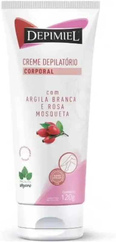 Creme Depilatório Corporal c/Argila Branca e Rosa Mosqueta–120g