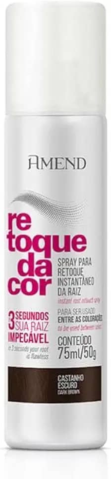Spray, Amend Retoque Da Cor, 75ml, Cobre Com Perfeição A Diferença De Cor Entre As Colorações, Corrige Instantaneamente As Raízes Brancas E Desbotadas (Castanho Escuro)