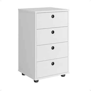 Gaveteiro Multiuso Classic para Mesa de Cabeceira e Escritório (Branco)