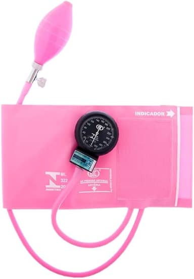 Aparelho de Pressão Esfigmomanômetro Bic Rosa Chiclé Fecho de Contato - 05 Anos de Garantia