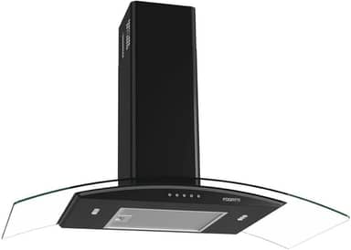Coifa de Parede Vidro Curvo, Teclado Mecânico Fogatti, 80cm Black 220V