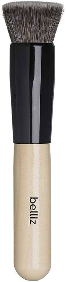 Pincel Marfim Kabuki Reto, Belliz, Preto/ Bege/ Cinza