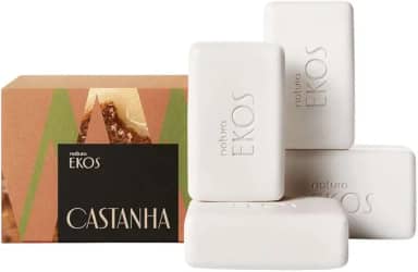 Sabonetes em barra Puro vegetal cremoso EKOS Castanha 4 unid. 100g