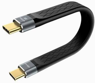 Cabo USB 4 tipo C para C 0,1 m, carregamento rápido PD de 240 W, certificação Thunderbolt 4 de transferência de dados de 40 Gbps, vídeo 8K a 60Hz, compatível com MacBook Pro, iPad Pro, iPhone 15 e
