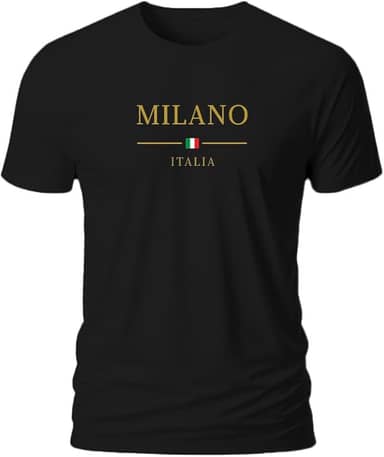 Camiseta Premium Masculina Plus Minimalist 100% Algodão Fio 30.1 Penteado MILANO-ITALIA Preta