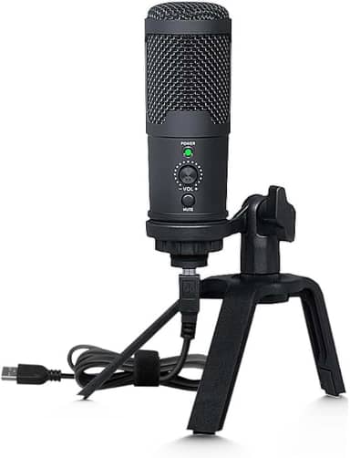 Microfone dinâmico USB, microfone de computador para podcast, gravação de vocal, transmissão ao vivo, jogos, locução, kit de microfone de estúdio profissional de metal com cancelamento de