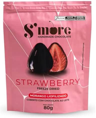Bombom De Morango Liofilizado Com Chocolate Smore