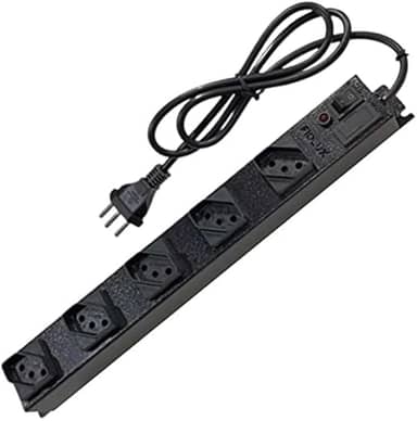 Filtro de Linha Fiolux 5 Tomadas Espaçadas em Metal e Cabo de 5 Metros