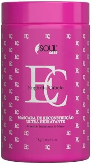 Máscara de Reconstrução Capilar Profissional Engorda Cabelo – Cauterização e Queratina SOS Soul Care (1kg)