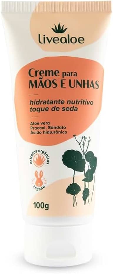 LiveAloe Creme Para Mãos E Unhas C/Aloe Vera E Acido Hialurônico