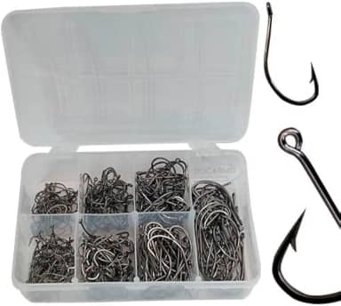 Kit Anzol de Pesca Maruseigo Black Kit 350 Anzóis + Estojo