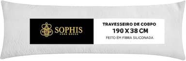 Travesseiro de Corpo Xuxão Gigante King Abraço Toque de Pluma Macio Fibra silicone Antialérgico Anti Ácaro Capa de Algodão Percal Lavável na Máquina de Lavar 180 fios (1, 190x38)