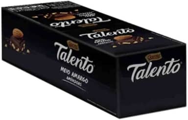 Chocolate Amargo Mini Talento Preto Amêndoas 25g C/15un - Garoto