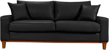 Sofá Living Istambul Em Courino Couro Sintetico (Preto)