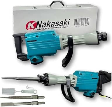 Martelete Rompedor Demolidor 1800W Nakasaki 15kg com Maleta e Acessórios (220 Volts)