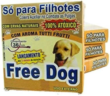 Coleira Anti Pulgas Free Dog 36cm Para Cachorro Filhote
