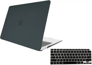 Kit Capa Case Para Macbook Air 13 Polegadas A2337 A1932 A2179 + Película de Teclado CHIP M1 Fabricação 2018 a 2021 (Preto Fosco)