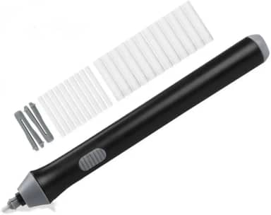 Kit Borracha Elétrica 25 Peças Portátil com Design Ergonômico – Ideal para Desenhos Técnicos, Esboços Artísticos, Escrita e Correções Precisas, Leve e de Fácil Uso Á Pilha Preto Premium
