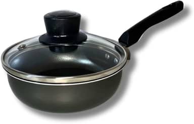 Frigideira Ovo Antiaderente Pequena C/tampa Vidro 12 Cm (Grafite Black)