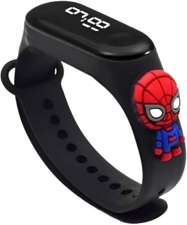 Relógio Digital LED Infantil, Personagens, À Prova D'água, Display LED, Pulseira de Silicone, Design Divertido