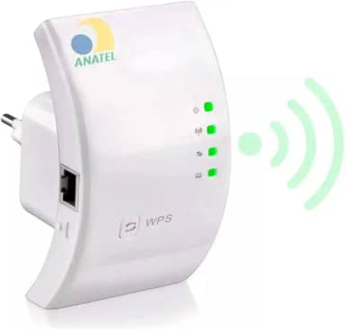 Repetidor Amplificador de Sinal Wireless Aumente o alcance do seu Wi-Fi em até 10m Homologado. Ideal para 110v/220v