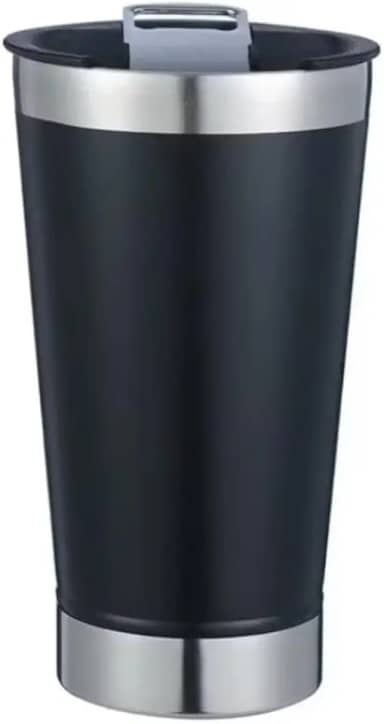 Copo Térmico Personalizado Logo do Seu Time + Seu Nome | Presente Criativo Futebol | Inox Durável (Preto)