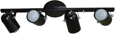 Spot No Trilho Para 04 Lampadas - Ideal para Sala, Cozinha, Quarto (Preto)