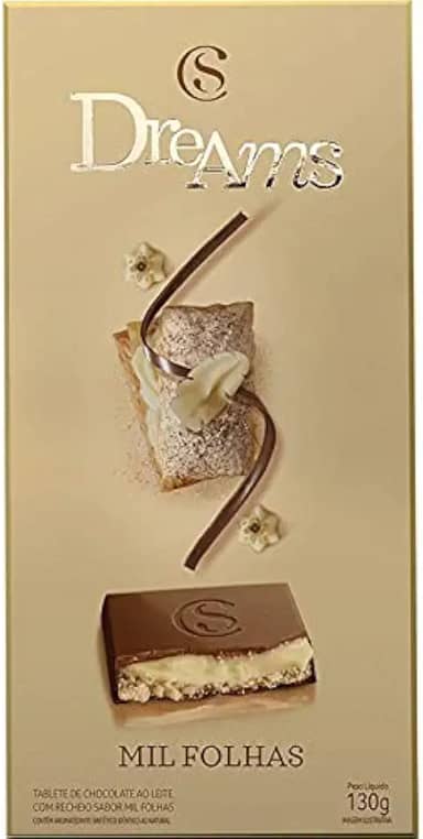 Tablete de Chocolate Dreams Mil Folhas Cacau Show 130g