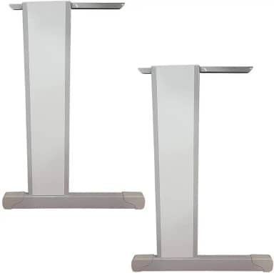 Par Pé para Mesa com Acabamento em Madeira – Firmeza, Resistência e Estilo para sua Mesa - Escritex (Cinza)