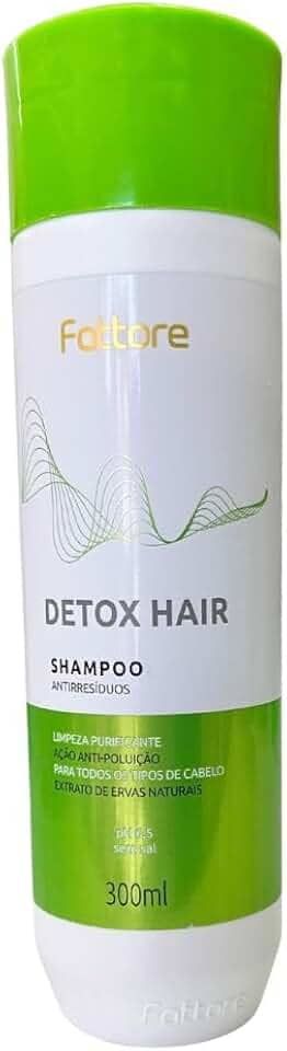Shampoo Detox Hair Fattore 300ml – Limpeza Profunda com Extratos Naturais de Ervas e Menta – Antirresíduos, Refrescante e Livre de Sal – pH 6,5 – Redução de Oleosidade e Preparação Capilar – Todos os Tipos de Cabelo