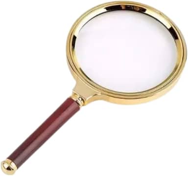 Lupa De Aumento De Luxo, Lente de Aumento 90mm, Zoom 8x, Para Leitura, Escolar, De Mão, Com Cabo Imita Madeira – Profissional