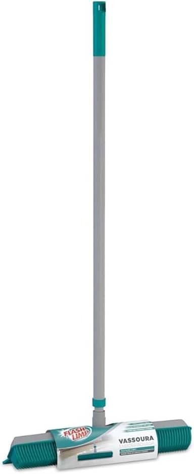 Flash Limp - Vassoura Emborrachada com rodo Multiuso 2 em 1 - FLP6132