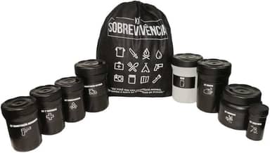 Kit Sobrevivência Atack One Completo Com 8 Potes, Diversos, Higiene, Costura, Primeiros Socorros, Sobrevivência, Manutenção de Coturno, Armamento e Extra
