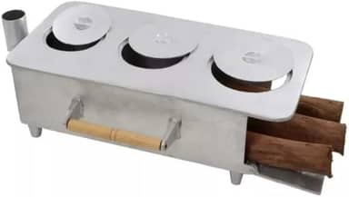 Fogão Lenha 3 Bocas De Aluminio Fundido Super Resistente