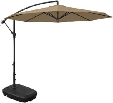 Kit Ombrelone Lateral Suspenso 3m Kauai + Base 55 Litros Piscina Jardim