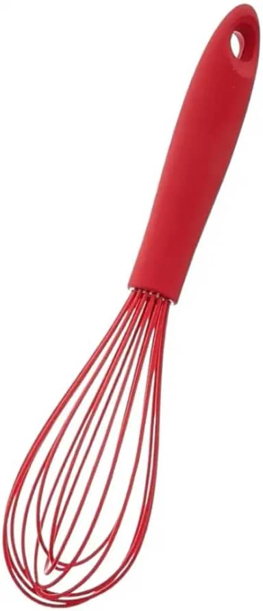 Batedor Manual de Silicone Premium 30cm - Cabo Ergonômico PP - Antiaderente e Resistente ao Calor - Ideal para Massas, Ovos e Molhos - Fácil Limpeza (Lava-Louças)