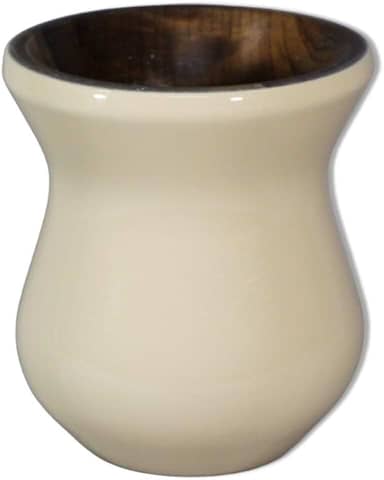 Cuia Madeira Nobre Imbuia Chimarrão Perolizada Bege