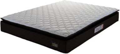 Colchão Casal Espuma D45 Pillow Top Strong 138x188x24cm Marrom/branco Hellen - Suporta até 150kg por pessoa