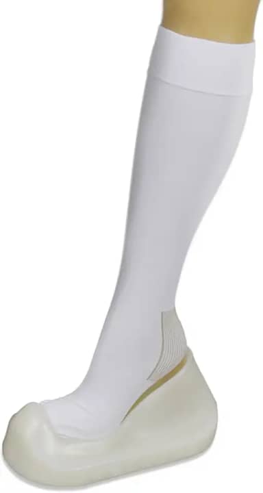 Meia de Compressão Cirúrgica 3/4 Antitrombo 18mmHg Branca Varimed