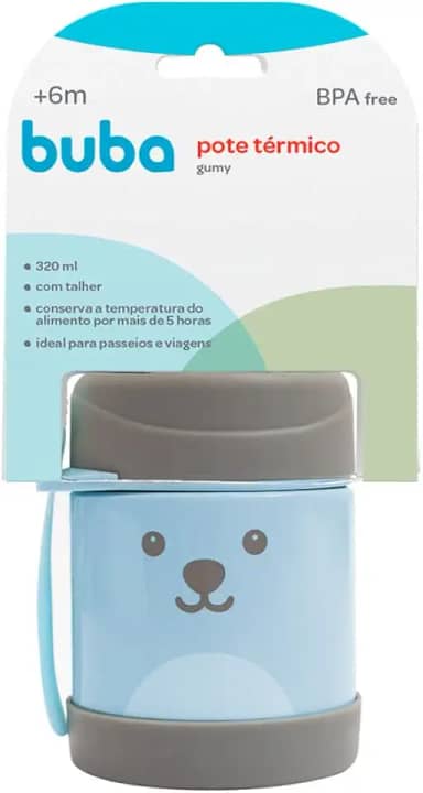 Buba Pote Termico C/Colher - Gumy Azul Azul