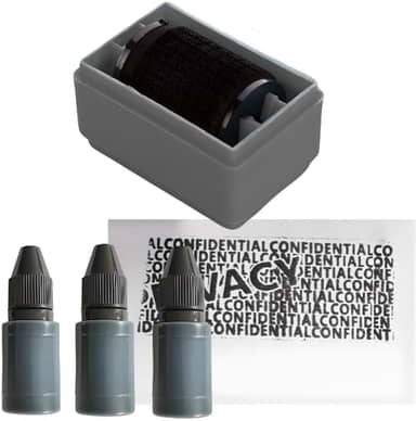 Carimbo de Segurança com Rolo e Bisnaga de Tinta DASCOMPRAS | Proteção de Dados e Privacidade em Documentos