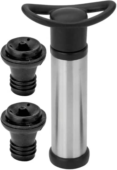 Bomba À Vácuo Para Vinho Com 2 Rolhas De Silicone Cor:Prata